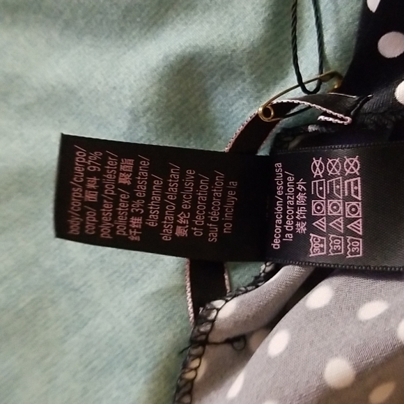 Victoria's secret NEW,Sexy Short Night gown Black/white Dots Stretchy - Picture 5 of 7
